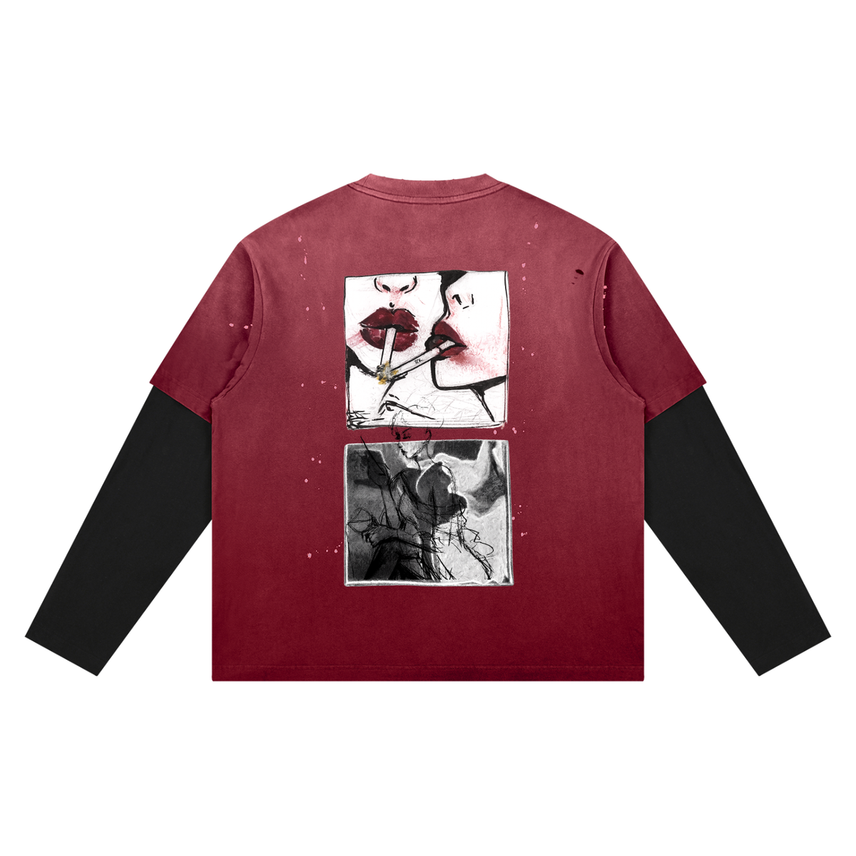 Unisex Vintage Wash Distressed Layer T-Shirt