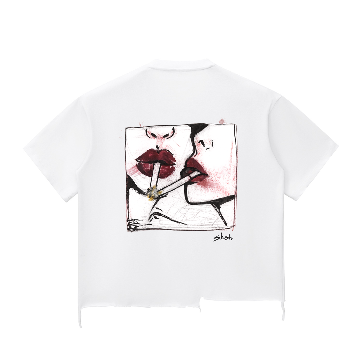 Boxy White 'Wasted' Tee