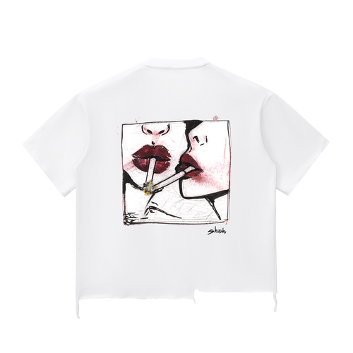 Boxy White 'Wasted' Tee
