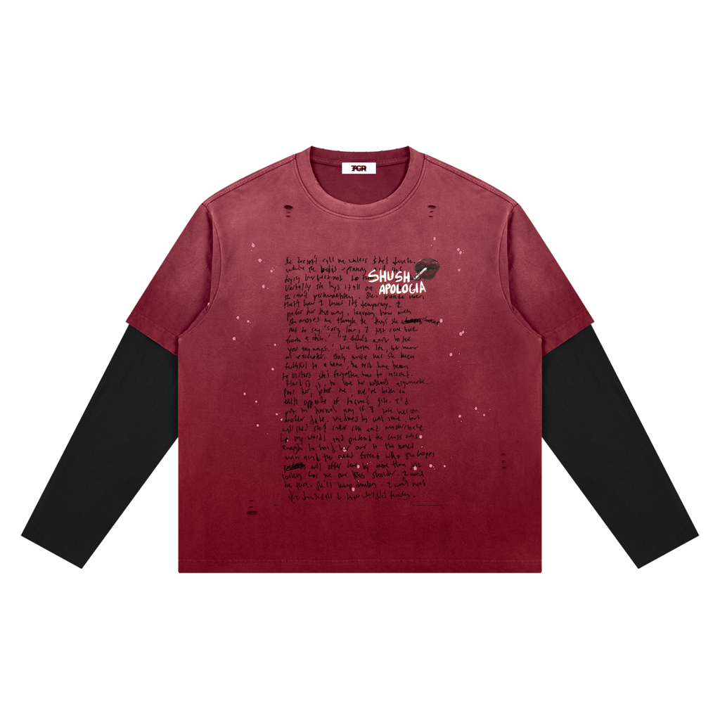 Unisex Vintage Wash Distressed Layer T-Shirt