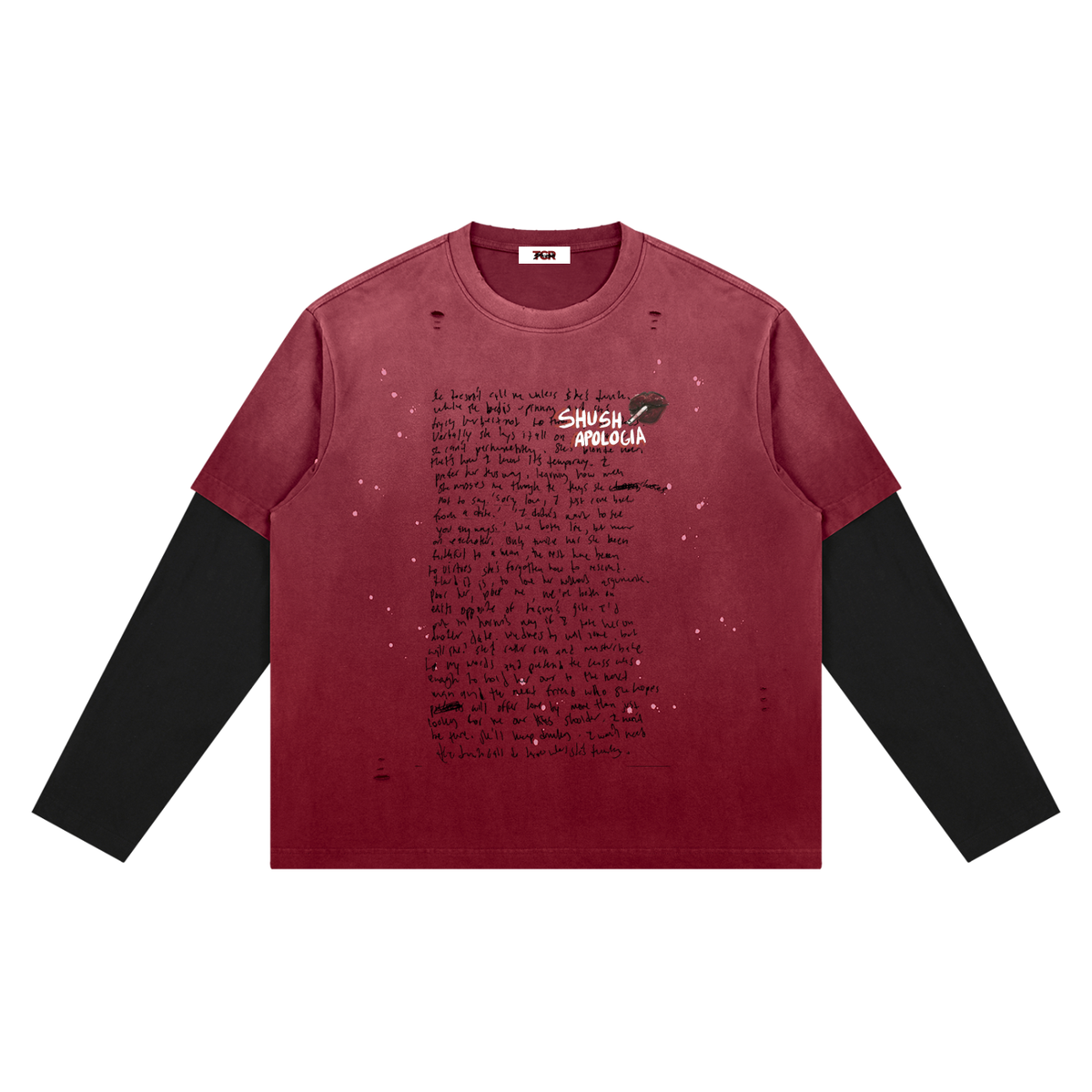 Unisex Vintage Wash Distressed Layer T-Shirt
