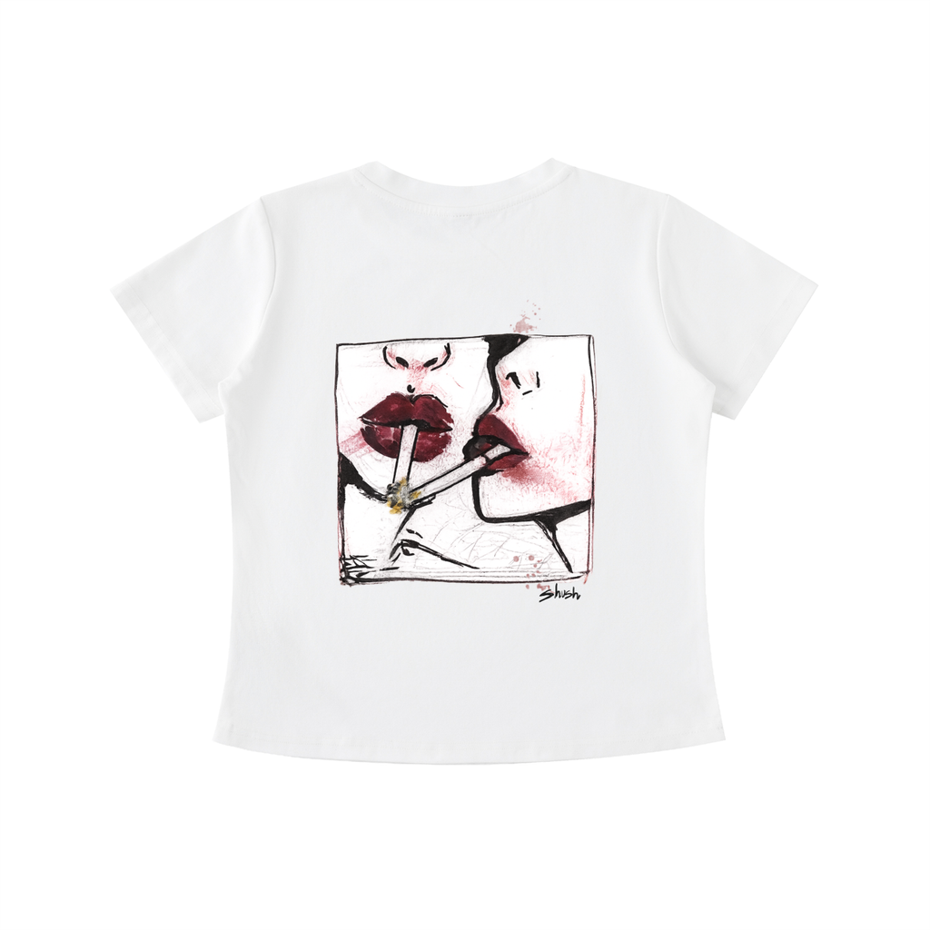 WOMEN IKUHATEME WHITE BABY TEE