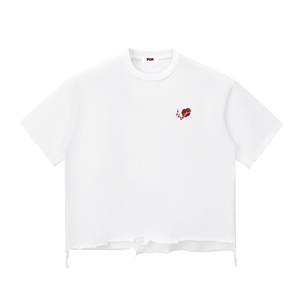 Boxy White 'Wasted' Tee