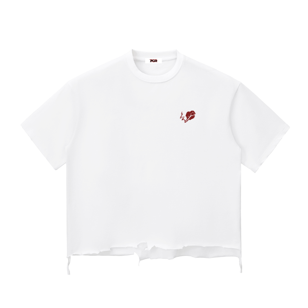 Boxy White 'Wasted' Tee